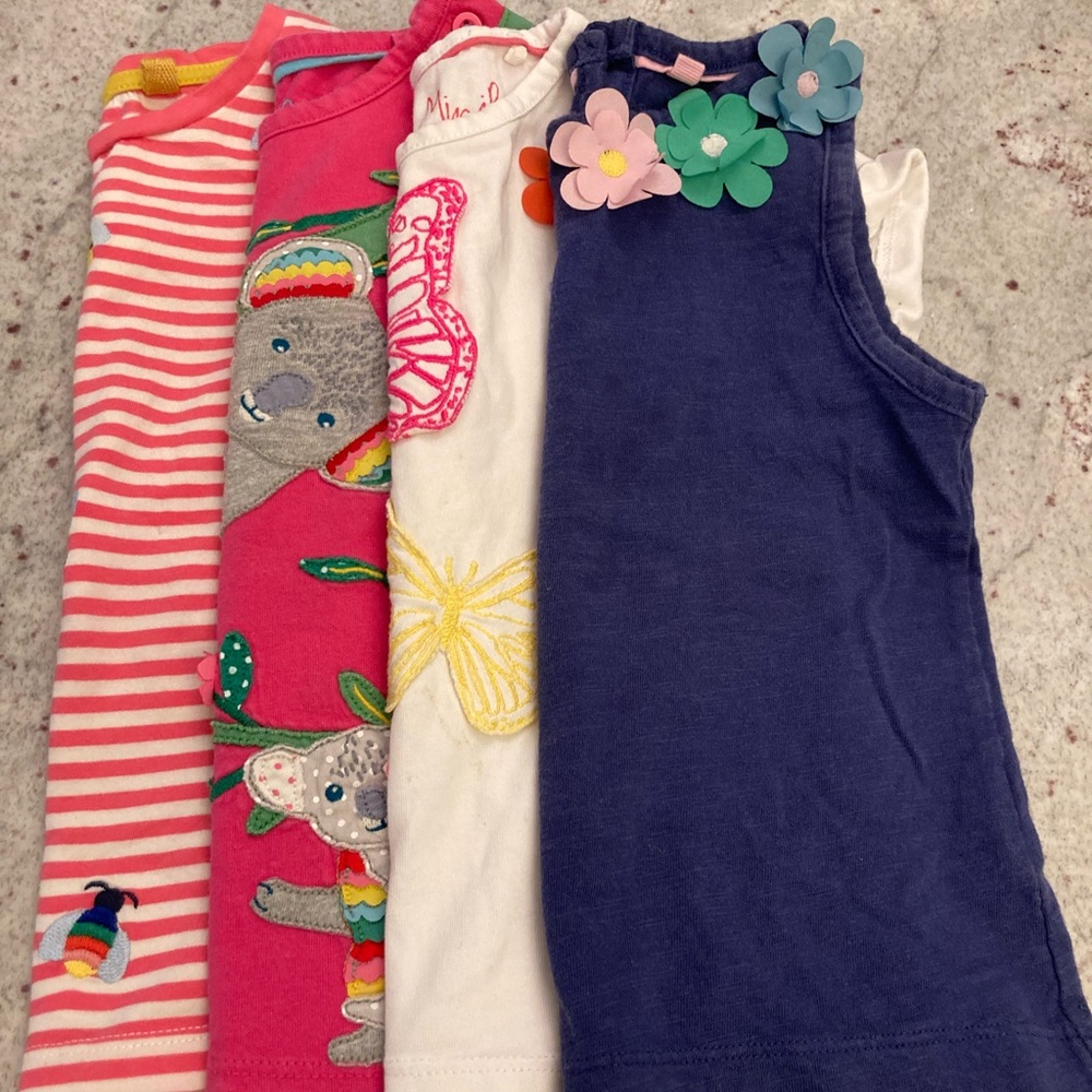 Lot of four (4) Mini Boden Size 2-3 Tops
